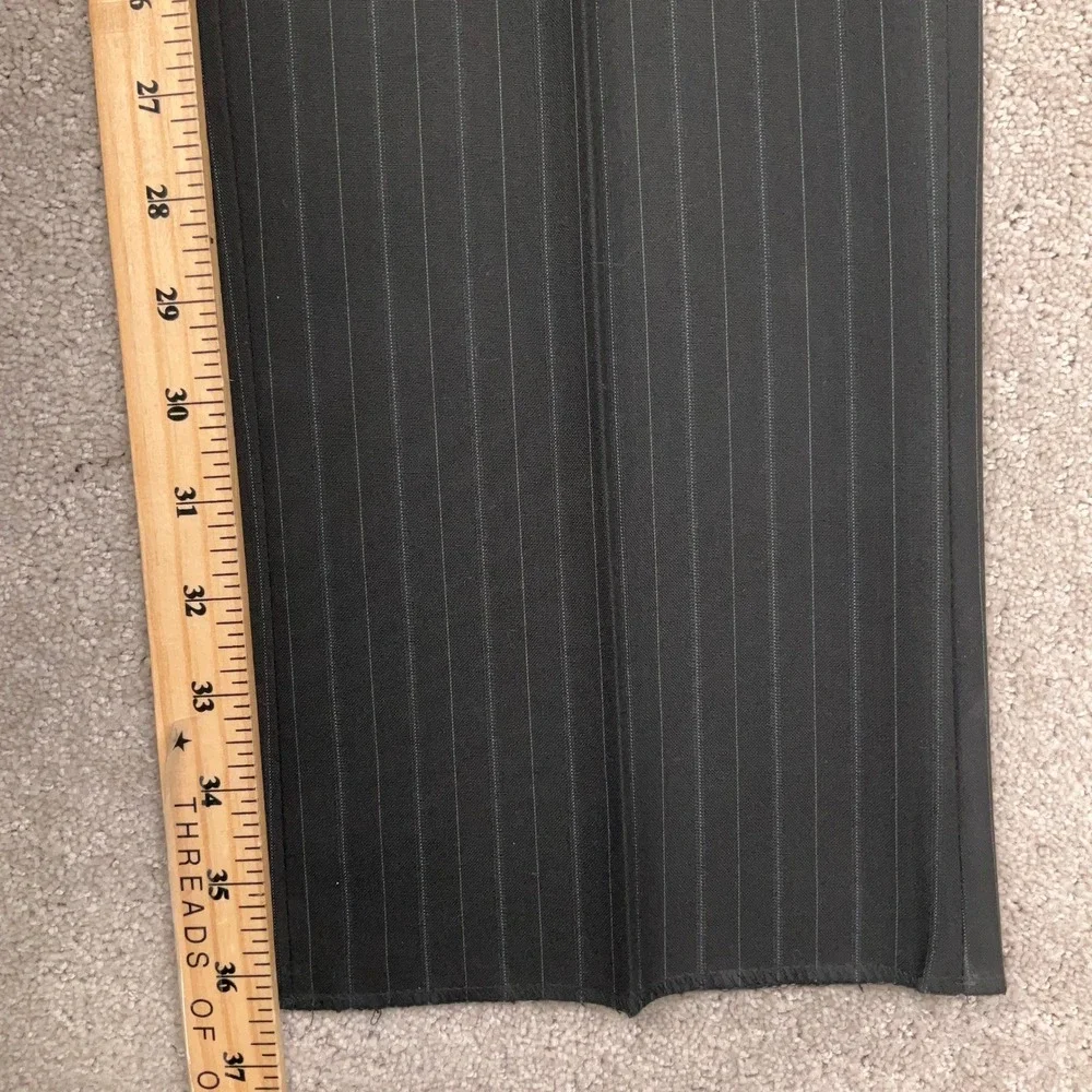Savile Row Suit Mens 40R 34R Charcoal Gray Pinstripe Rivington-V Slim Fit London